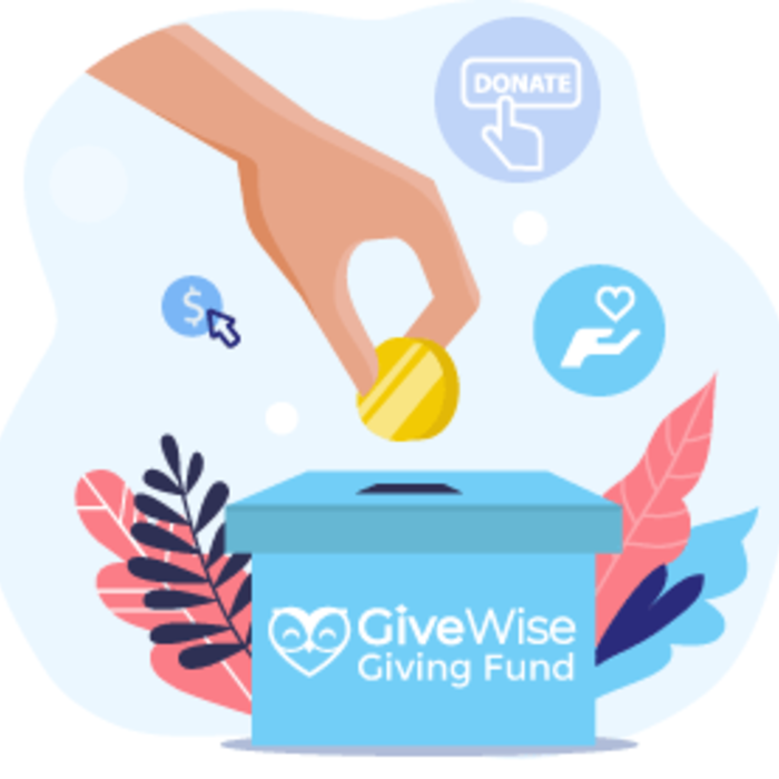 Illustration of coin being put into your GiveWise Giving Fund box